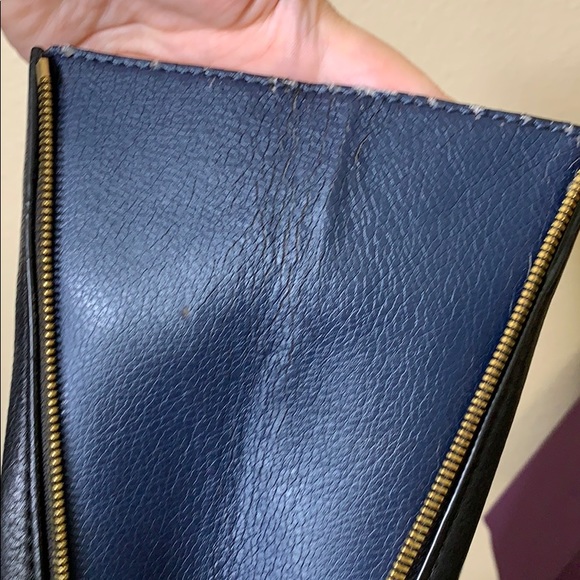 JCrew Black & Blue Leather Bag - Picture 5 of 8